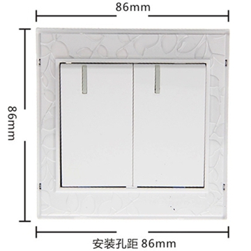 
                                        藤本86型墙壁开关面板插座16A带荧光二位大板双联开关/二开双控开关S20钢架磨砂内雕花系列                