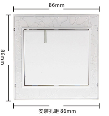 
                                        藤本86型墙壁开关面板插座16A带荧光一位大板单联开关/一开单控开关S20钢架磨砂内雕花系列                