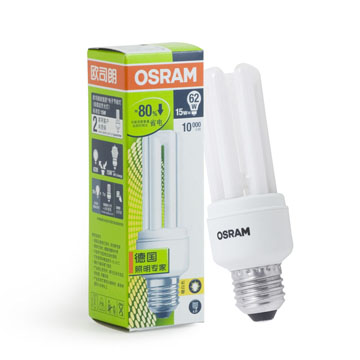 OSRAM欧司朗 标准型节能灯15W暖白色 E27（2支装）