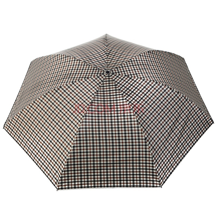 
                                        【京东超市】天堂伞（防晒值UPF50+）黑胶色织格三折晴雨伞31022E T851格                