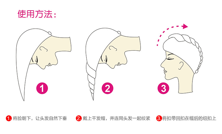 美丽雅 细纤维干发帽 快干帽干发巾护发巾 HC017887
