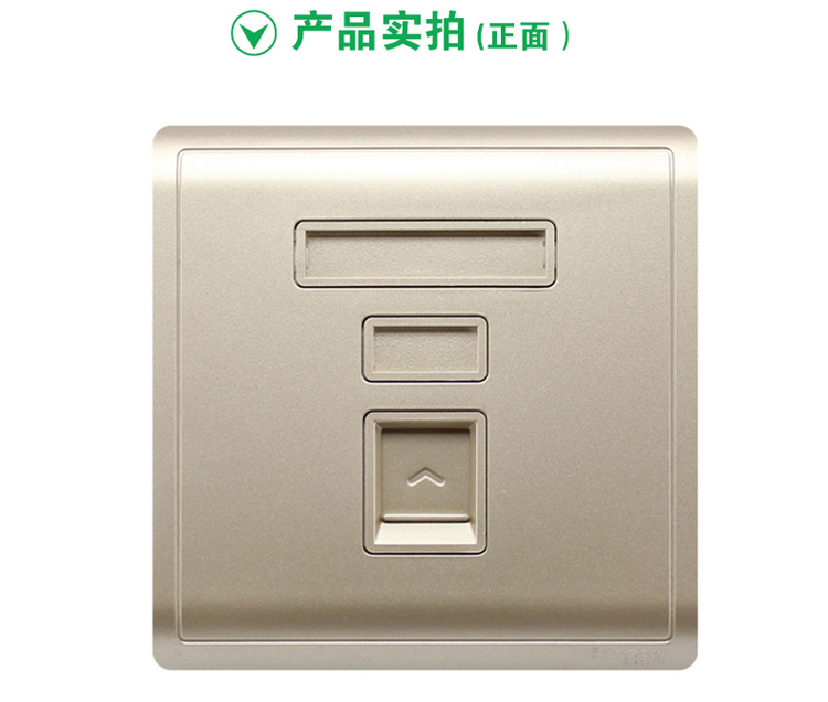 
                                                                                施耐德电气 开关插座 超五类电脑信息网络插座面板 丰尚系列 金色E8231RJS_5_WG                