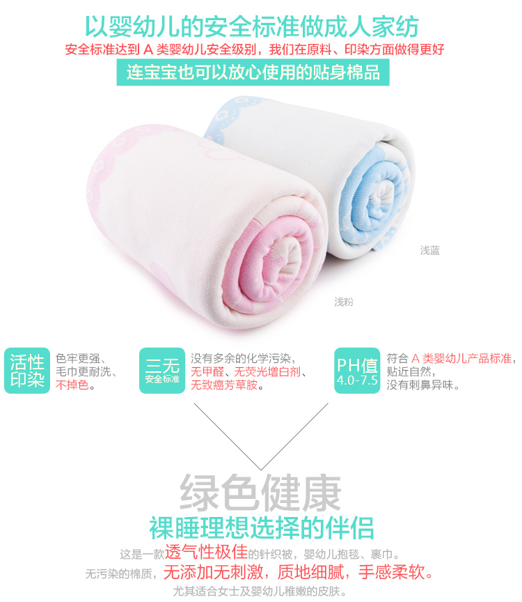 
                                        
                                        三利 纯棉针织 A类 提花亲肤童被 新生儿裹巾 襁褓抱被 婴儿盖毯 花花鸭-浅蓝                