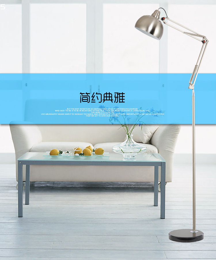 
                                        
                                        道远亮眼睛 美式LED落地灯5W白光 客厅卧室书房现代简约工作阅读铁艺落地台灯ML808                