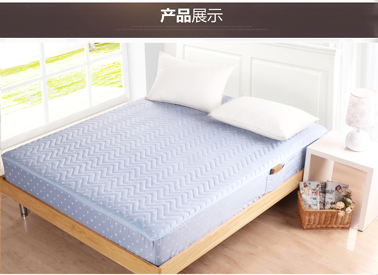 玛克 床品家纺 双人床垫 竹炭口袋床笠式床垫-奥斯丁 蓝色 180*200cm