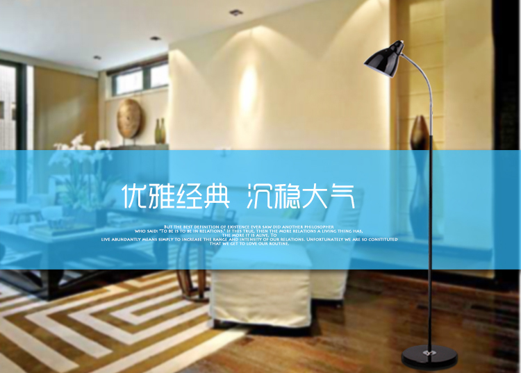 道远亮眼睛 LED落地灯 5W白光 客厅卧室书房现代简约工作阅读LED铁艺落地台灯ML696银色
