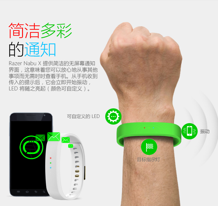 雷蛇（Razer）Nabu X 智能腕带 绿色