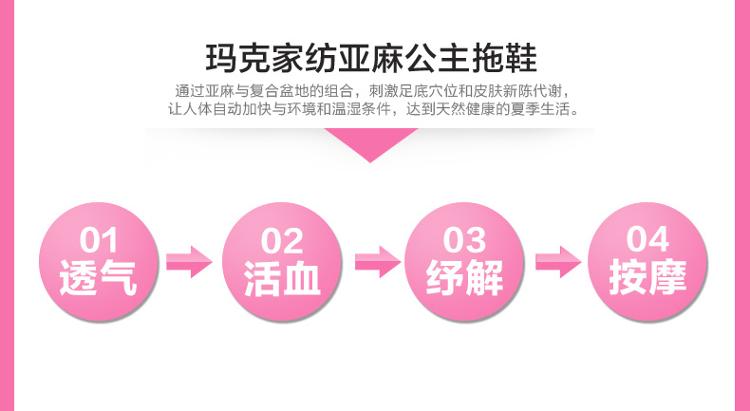 玛克 亚麻凉鞋 全棉日系扣子家居拖麻底 居家拖鞋 蓝色 男款均码