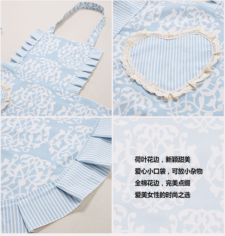蔻姿（cozzylife）加厚布艺 印花厨房三件套 暮蓝 75cm*70cm