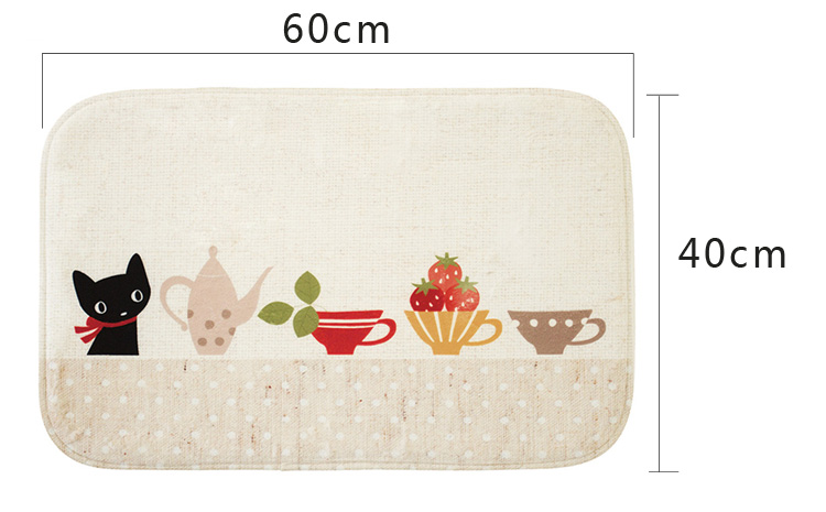 
                                        
                                        青苇 个性印染 地垫门垫 吸水防滑 浴室厨房脚垫 小黑猫 40*60cm                