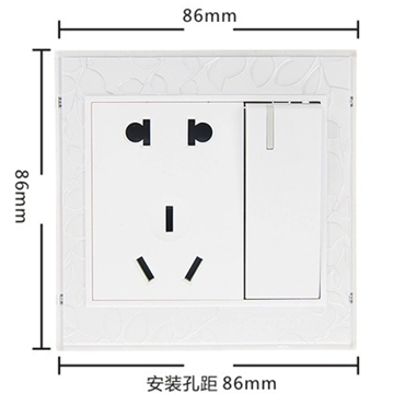 
                                        藤本86型墙壁开关面板插座大板一位单控开关带二三级插座/一开单控开关带五孔插座/五孔带开关S20钢架系列                