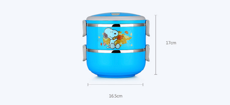 史努比（SNOOPY） 快乐不锈钢保温饭盒1800ml DF-8007B 蓝色