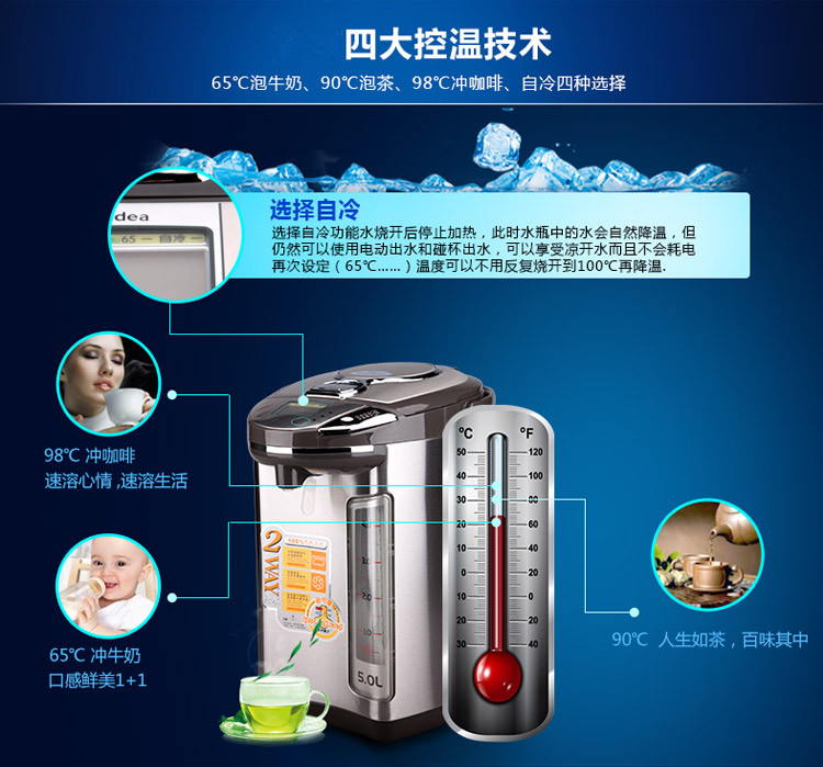 美的（Midea）电热水瓶分段控温液晶显示屏PF205C-50G 