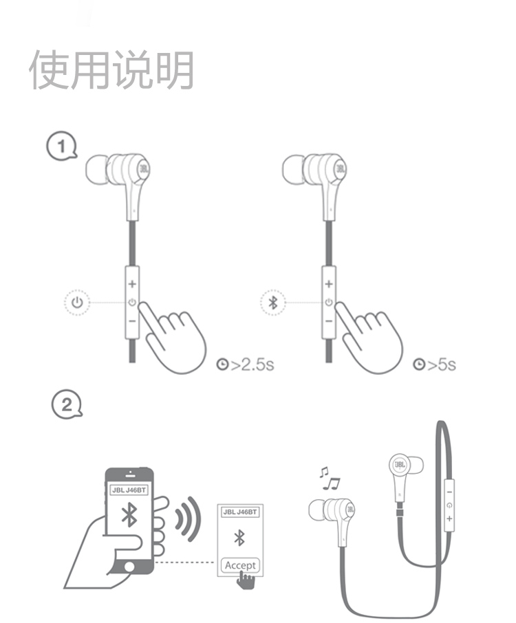 JBL J46BT 无线蓝牙通话音乐立体声耳机 蓝色
