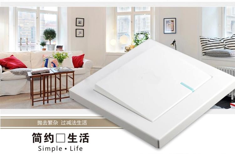 
                                        藤本86型墙壁开关面板插座16A带荧光一位大板单联开关/一开单控开关T30经典系列                