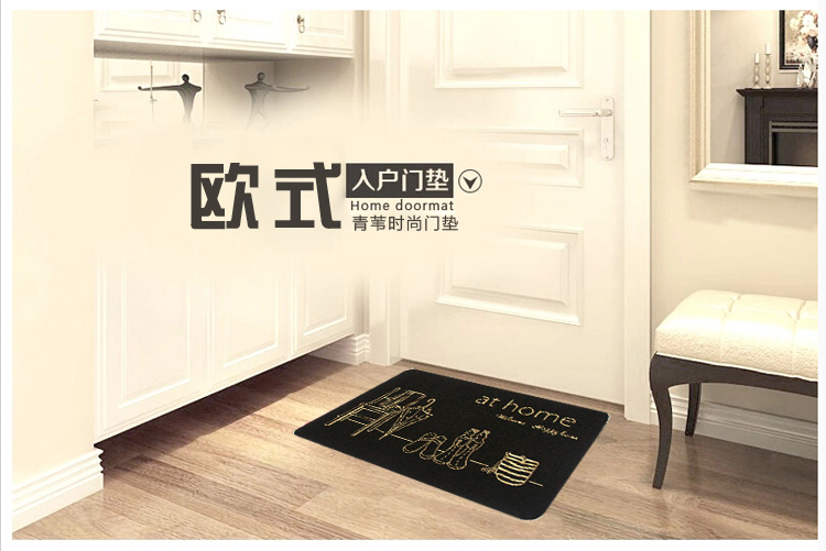 
                                        
                                        青苇 防滑脚垫入户地垫门垫 加厚加密700克 at home黑色 50*80cm                