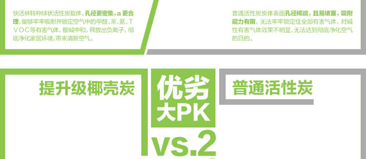 快活林 家用椰壳活性炭 醛特宝免晒版强效除味适84㎡ 家装净化除味除甲醛活性炭 1400g醛特宝