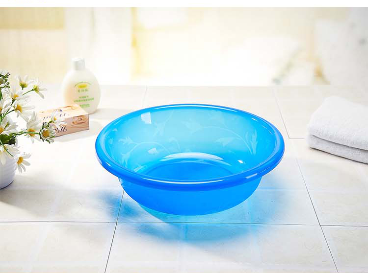 晟旎尚品 仿玻璃 塑料洗脸盆子 洗衣洗漱洗菜盆 蓝色 28cm