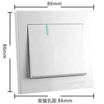 
                                        藤本86型墙壁开关面板插座16A带荧光一位大板单联开关/一开单控开关T30经典系列                