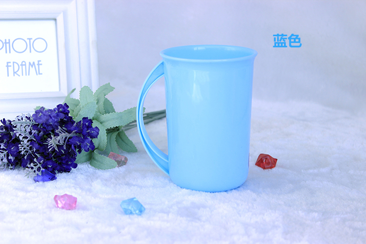 晟旎尚品 糖果色加厚防摔 漱口刷牙杯 C型手柄 蓝色