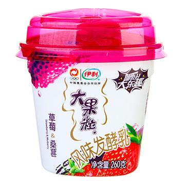 伊利 大果粒 风味发酵乳 草莓 桑葚酸奶酸牛奶 260g*1(2件起售)