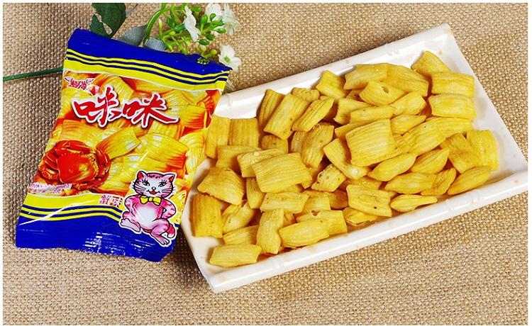咪咪蟹味粒口感松脆,味道香浓,采用方形设计,小巧可爱,方便入口.