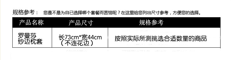 幸运狗 luckydog 罗曼莎系列 全棉布艺枕套带纱边 韩式风格 73x44cm