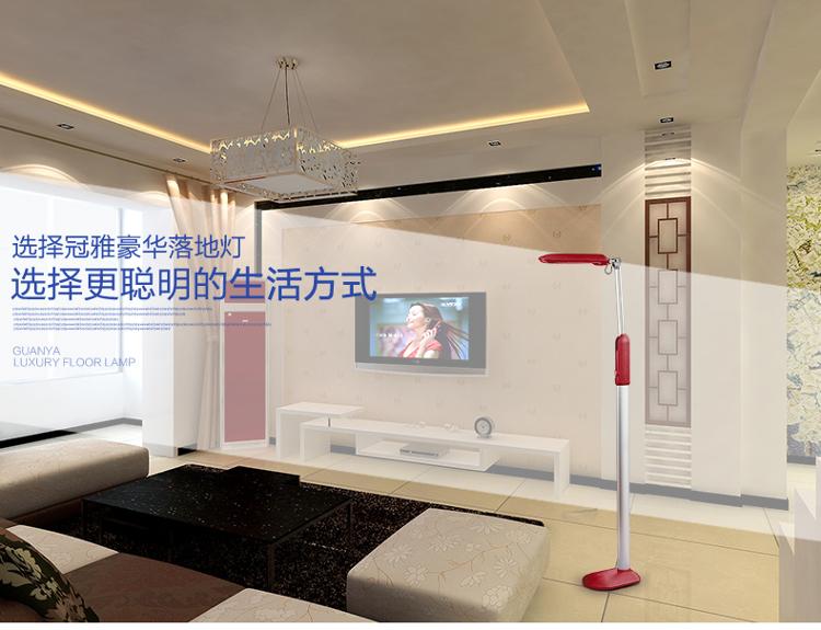 
                                        
                                        冠雅 护眼落地灯 客厅卧室床头落地台灯创意书房钢琴欧式豪华落地灯MT-3027-2 宝石红                