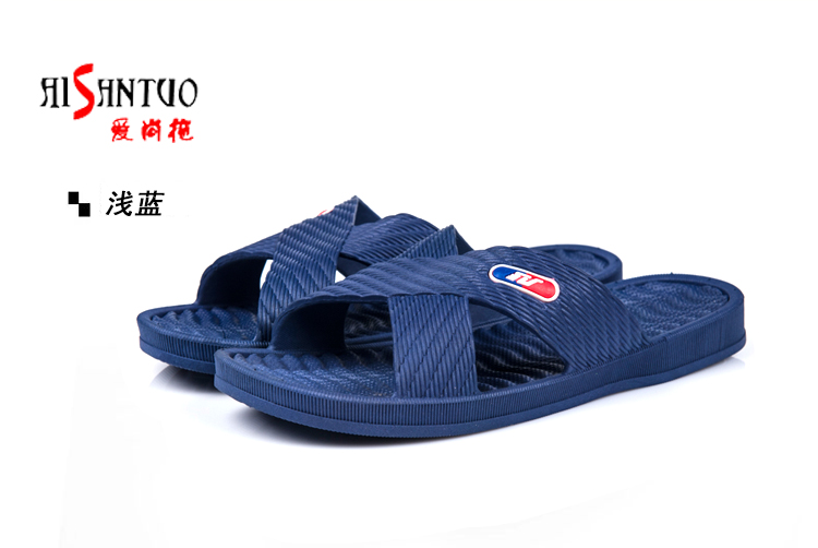 爱尚拖 经典交叉款厚底休闲拖鞋8055 户外 休闲 家居  浅蓝色 43 （尺寸偏小一码）