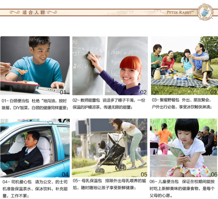 
                                        
                                        比得兔（Peter Rabbit） 保鲜饭盒便当提袋 多功能手提式保冷保温包 蓝色款                