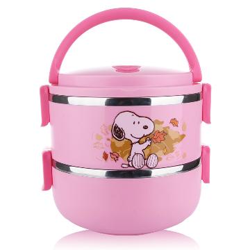 史努比（SNOOPY） 快乐不锈钢保温饭盒1800ml DF-8007R 红色