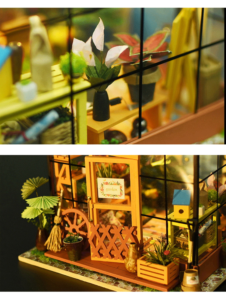 若态 DIY手工小屋 儿童立体木质拼图 拼装模型手工制作小屋...-京东