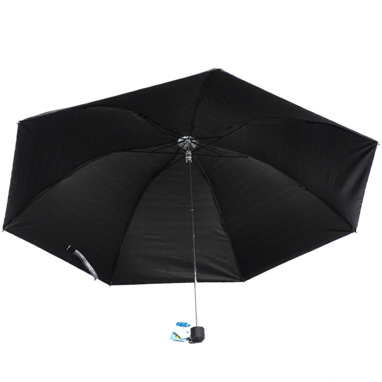
                                        【京东超市】天堂伞（防晒值UPF50+）黑胶色织格三折晴雨伞31022E T595格                