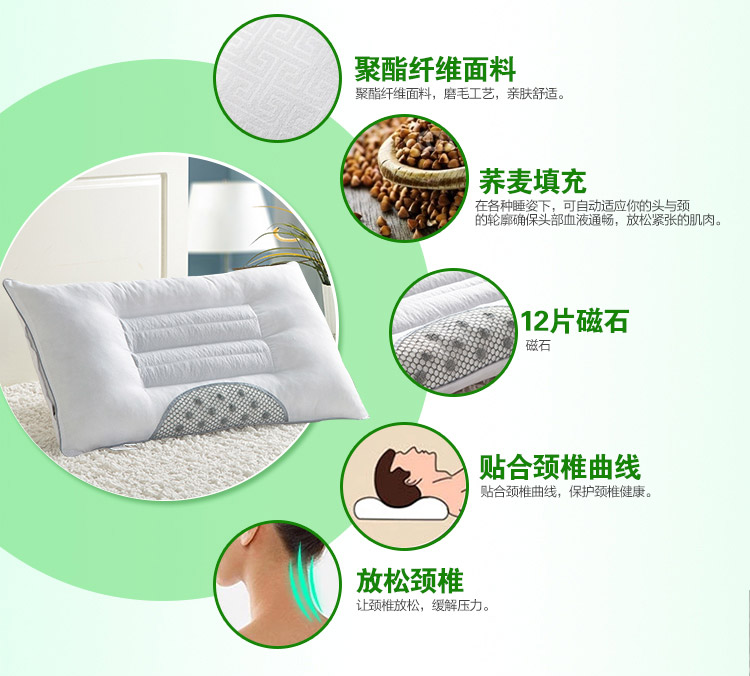 
                                        迎馨 枕芯家纺 荞麦枕头 睡眠枕头芯单人学生枕头芯 43*70cm                