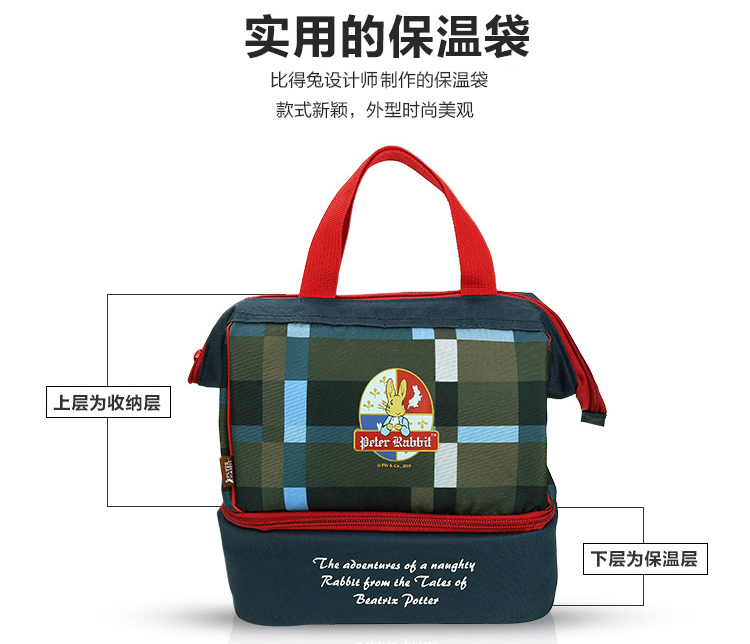 比得兔（Peter Rabbit）饭盒便当提袋 手提多功能保温袋 PR-3489