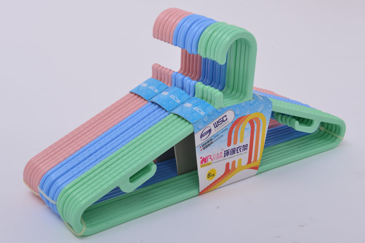 日益新（Ryixin）衣架塑料实心晾衣架 多功能防滑衣架(肩负40CM) 5只装  RYX-01002 颜色随机