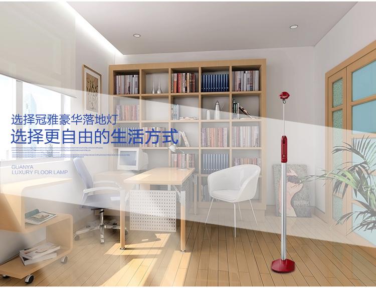 
                                        
                                        冠雅 护眼落地灯 客厅卧室床头落地台灯创意书房钢琴欧式豪华落地灯MT-3027-2 宝石红                