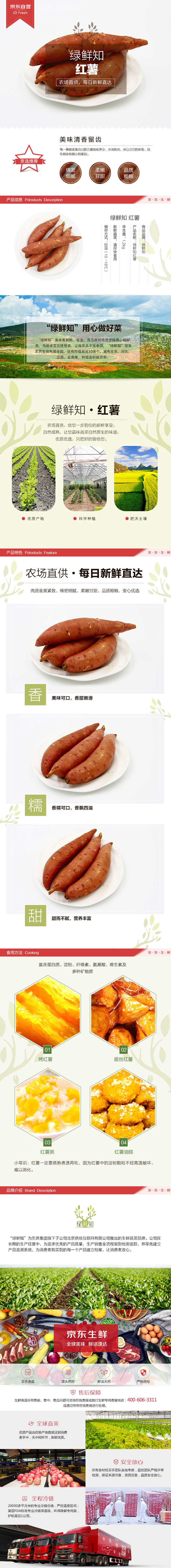 绿鲜知 红薯 约1200g  火锅涮菜 新鲜蔬菜-京东