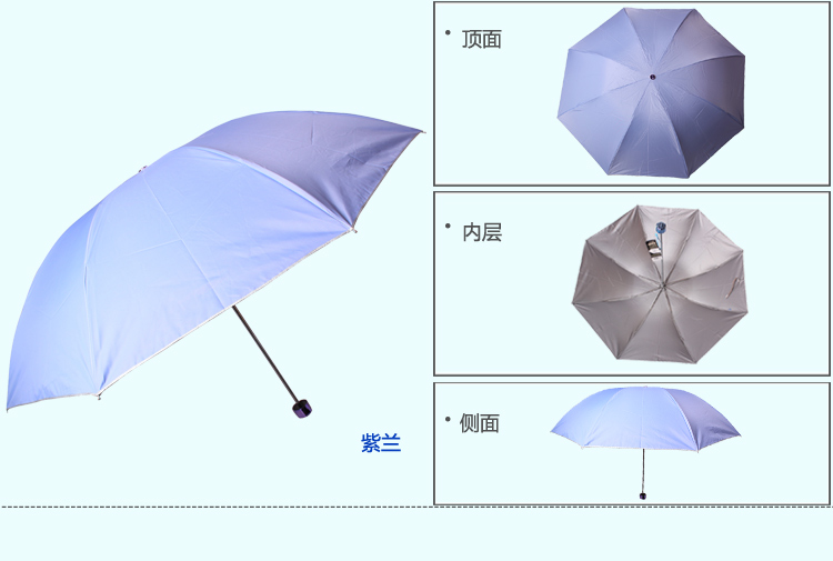 
                                        
                                                            天堂伞 三折银胶晴雨伞防紫外线太阳伞遮阳伞商务伞57cm*8骨 336橄绿                