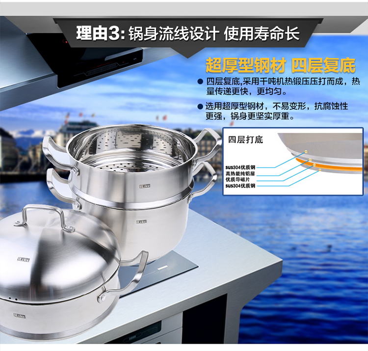 宜利客（iLike） 蒸锅 卢塞恩系列26cm双耳多用蒸锅 LK3301
