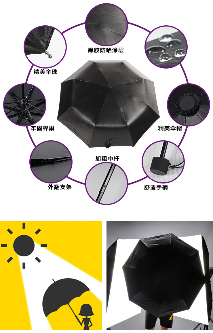 美度 蓝天白云创意折叠手开晴雨伞3202N