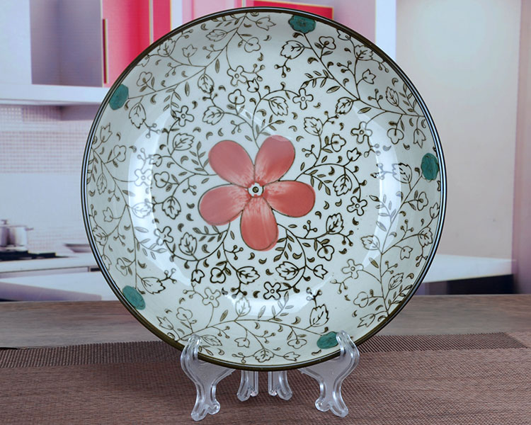 金禹瑞美（REMEC） 釉下彩手绘 粉佳人20CM饭盘 4个装