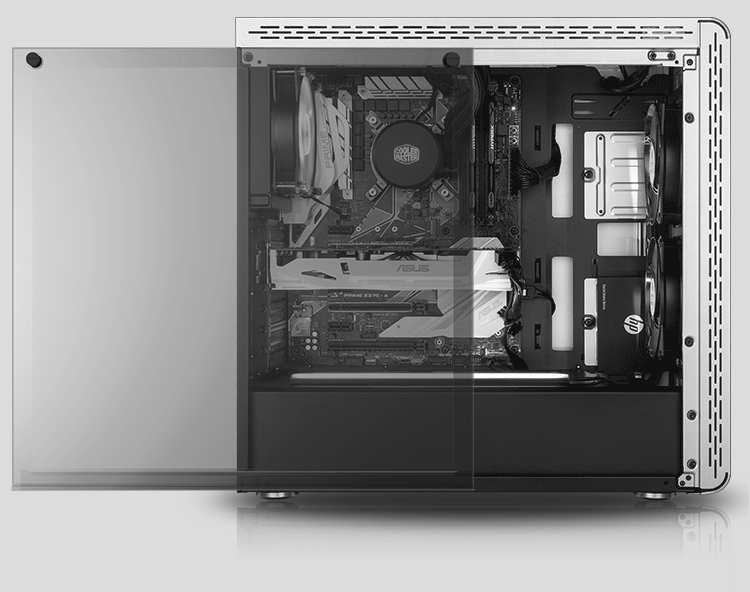 酷冷至尊(CoolerMaster) MasterBox MS600 台式电脑机箱(支持ATX主板/金属面板/钢化玻璃侧板)银色