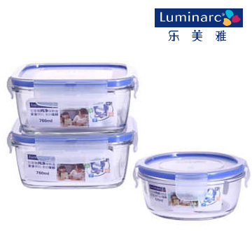 
                                        【京东超市】乐美雅（Luminarc）保鲜盒套装玻璃保鲜盒钢化玻璃保鲜盒3件套(随心装) J2651                