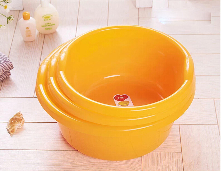 顺美 塑料盆 34CM欧式脸盆 带把手加厚浴室厨房多用盆 SM-2060 玫红色