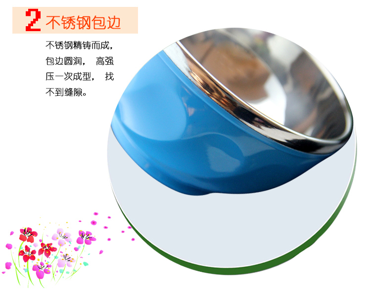 
                                        【京东超市】阳光飞歌 五彩缤纷不锈钢碗 双层隔热防烫儿童百合碗13厘米5只装 1215                