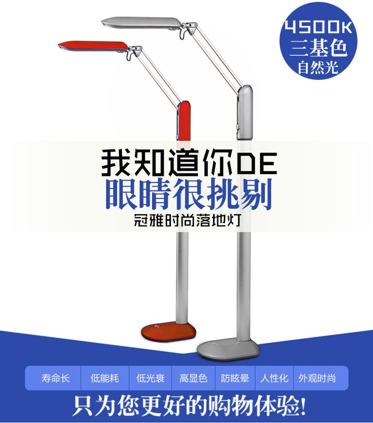 
                                        
                                        冠雅 护眼落地灯 客厅卧室床头落地台灯创意书房钢琴欧式豪华落地灯MT-3027-2 宝石红                