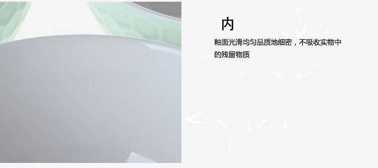 洁雅杰米饭碗 陶瓷碗套装(4.5英寸)色釉高脚碗(6只装) 绿色