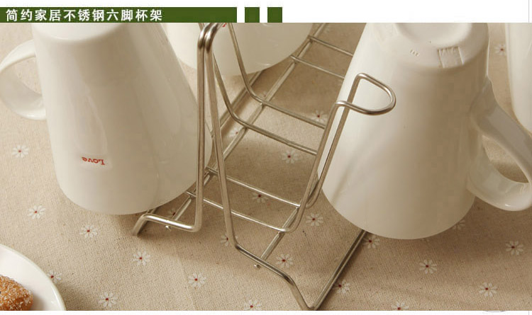 
                                        
                                        欧润哲 杯架 不锈钢杯子挂架沥水架 牙刷杯挂架 台面茶杯架                