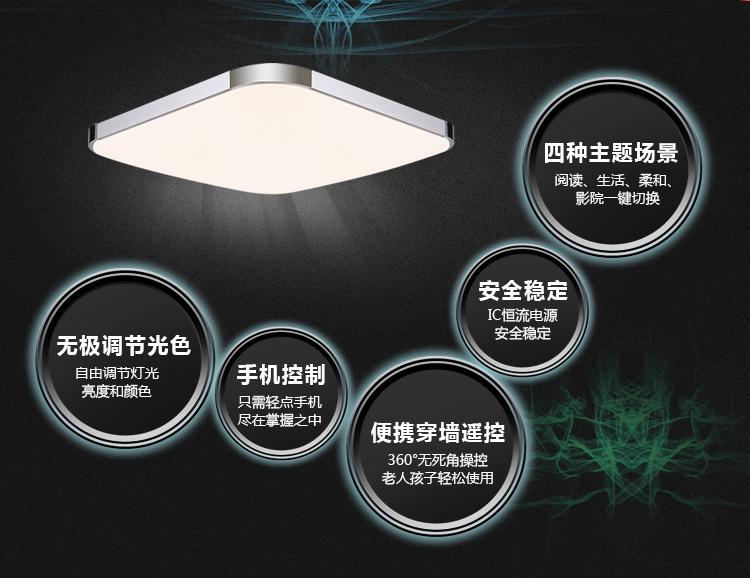 
                                        朗美科Lightmates WiFi操控 智能LED吸顶灯 LC1015 24W高亮 京东微联APP控制                